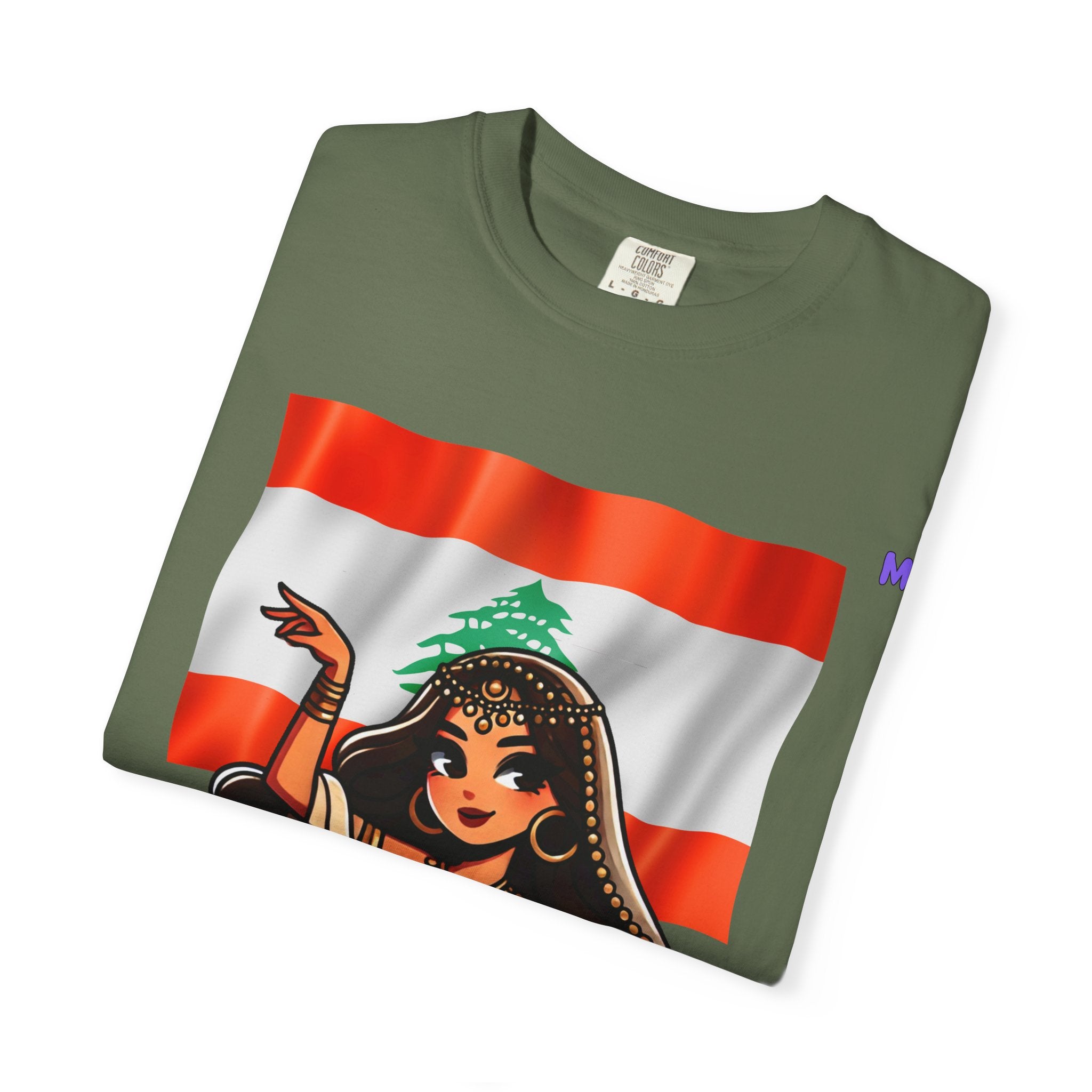 Lebanese Pride “Cedar Goddess” Unisex T-Shirt — White, Black, Military Green (S–4XL)
