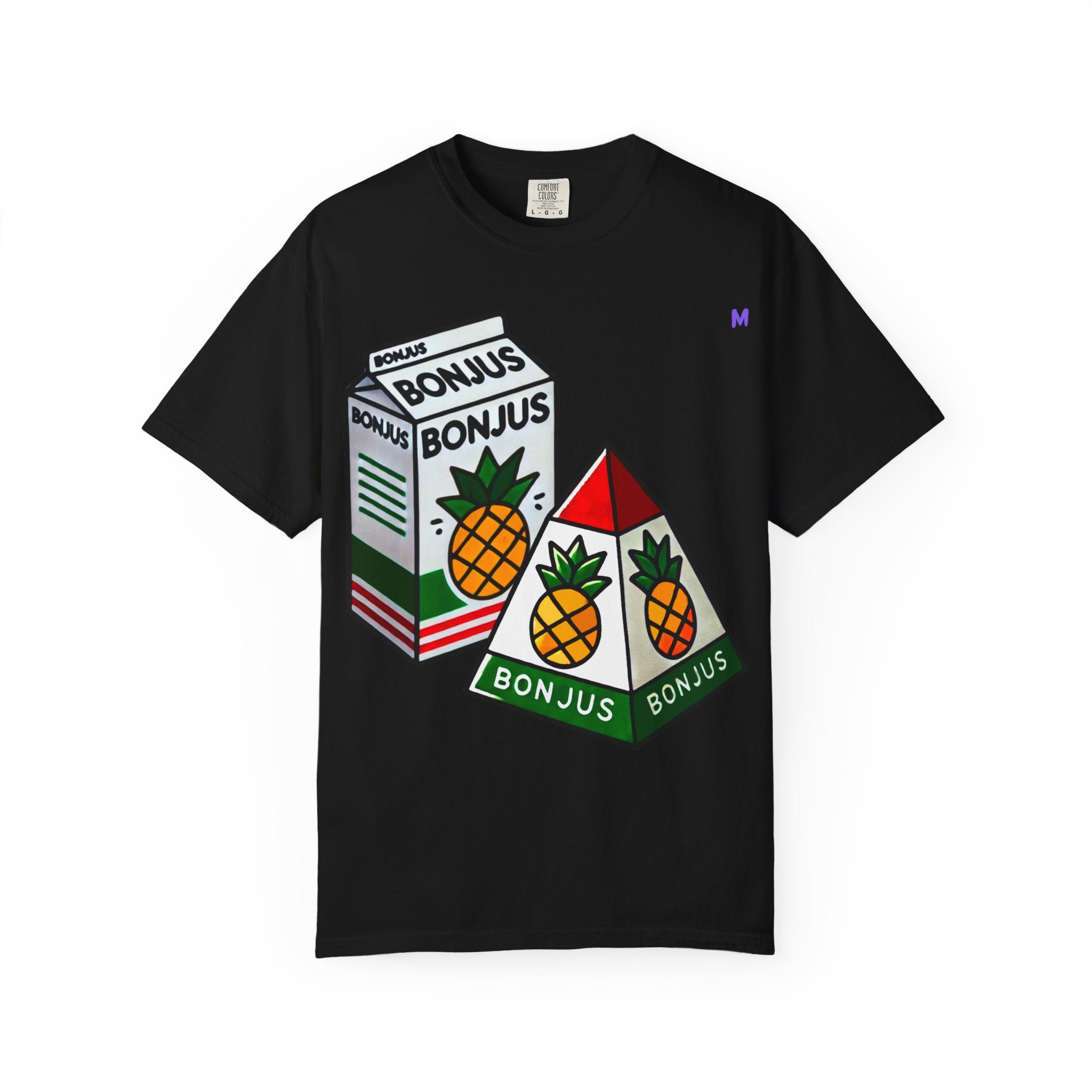 Bonjus Pineapple Juice Graphic Tee — Unisex T-Shirt (Red, Military Green, Charcoal, White | S–4XL)