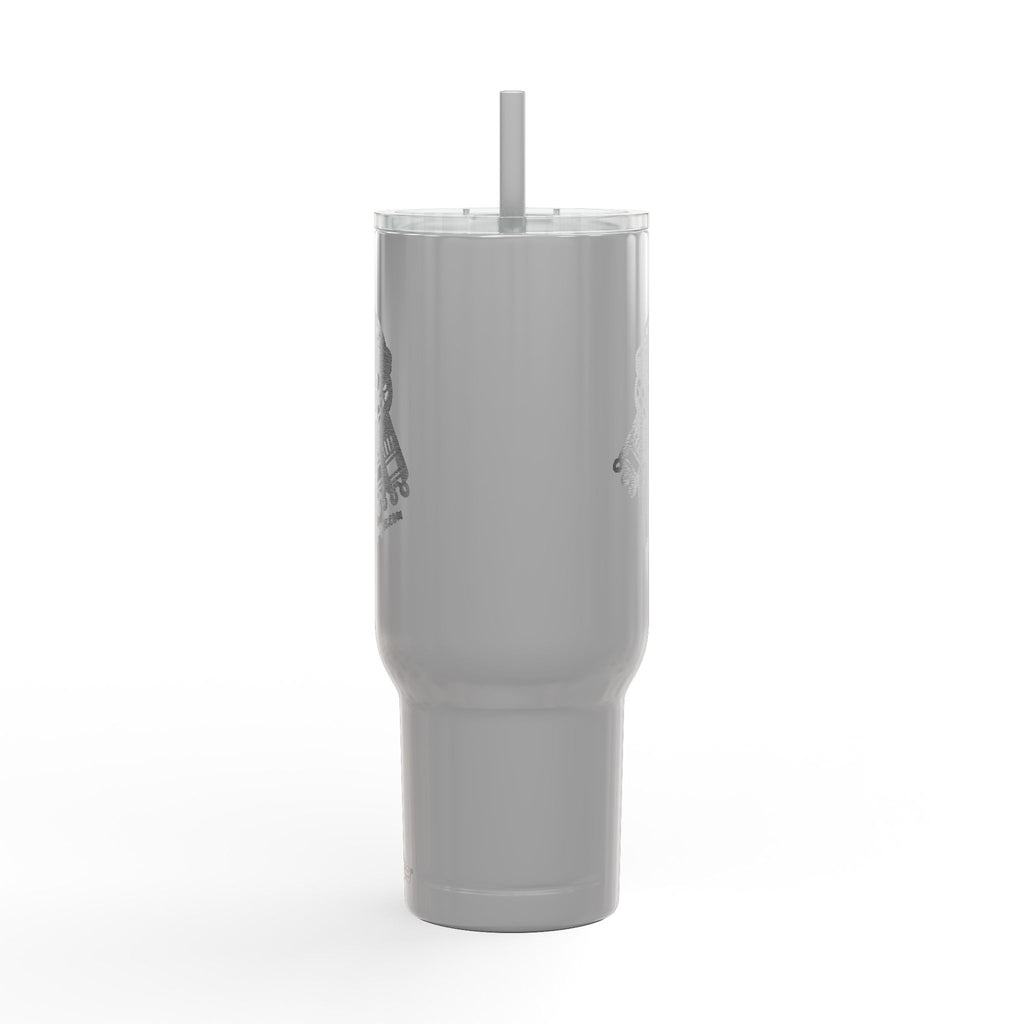Keffiyeh Buddy Travel Tumbler with Handle & Straw — Vacuum-Insulated, 40 oz