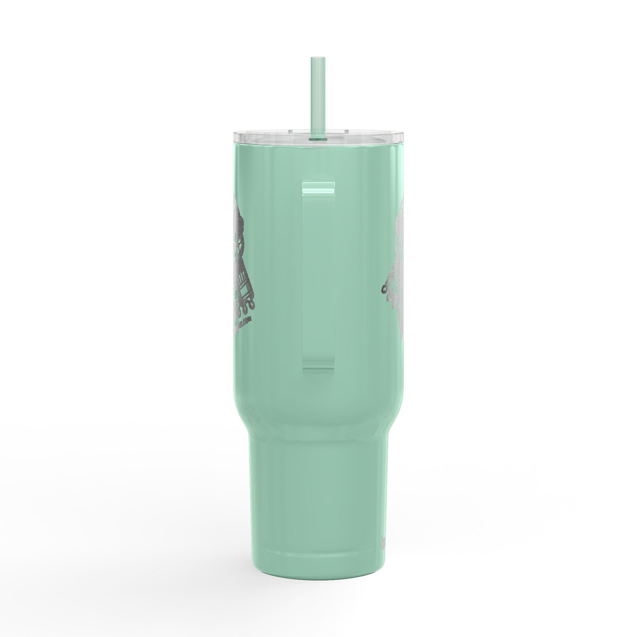 Keffiyeh Buddy Travel Tumbler with Handle & Straw — Vacuum-Insulated, 40 oz